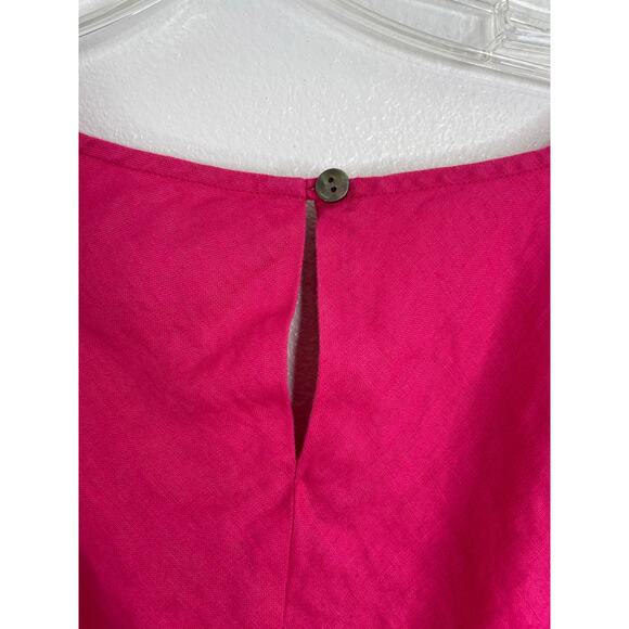 Valerie Stevens Pink 100% Linen Sleeveless Blouse Beading Embroidered XL - Picture 6 of 12
